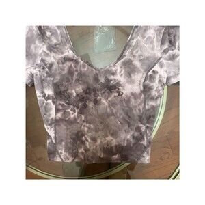 Lululemon Align Short Sleeve Cropped Tee Tie Dye Size 4 Nulu Fabric Yoga Top
